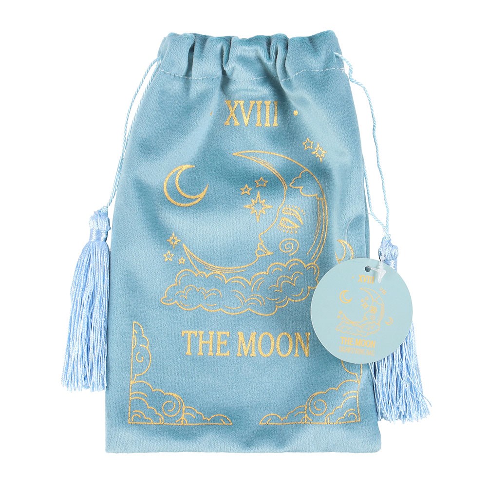 THE MOON VINTAGE TAROT VELVET DRAWSTRING BAG