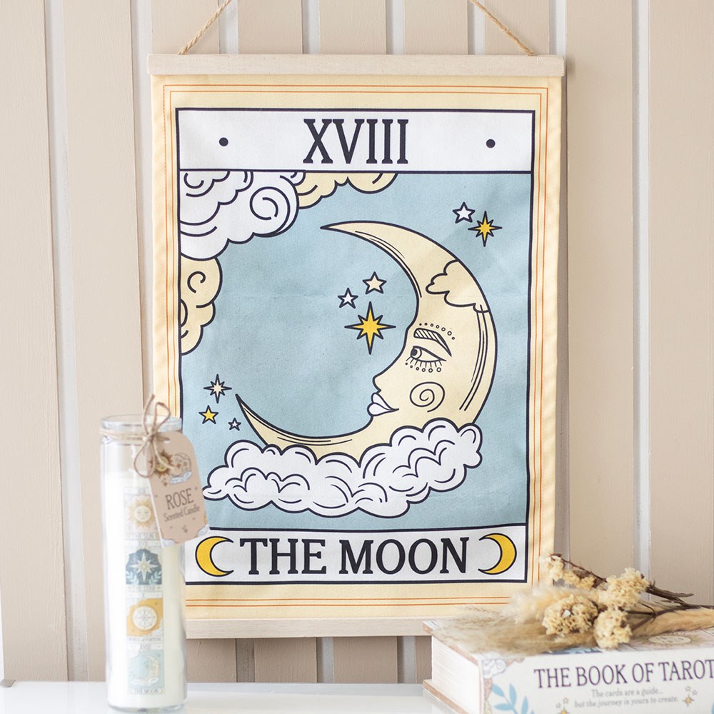 THE MOON VINTAGE TAROT WALL HANGING
