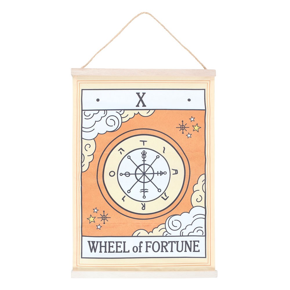 THE WHEEL OF FORTUNE VINTAGE TAROT WALL HANGING
