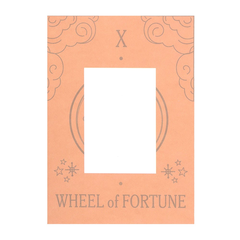 THE WHEEL OF FORTUNE VINTAGE TAROT NECKLACE ON GREETING CARD