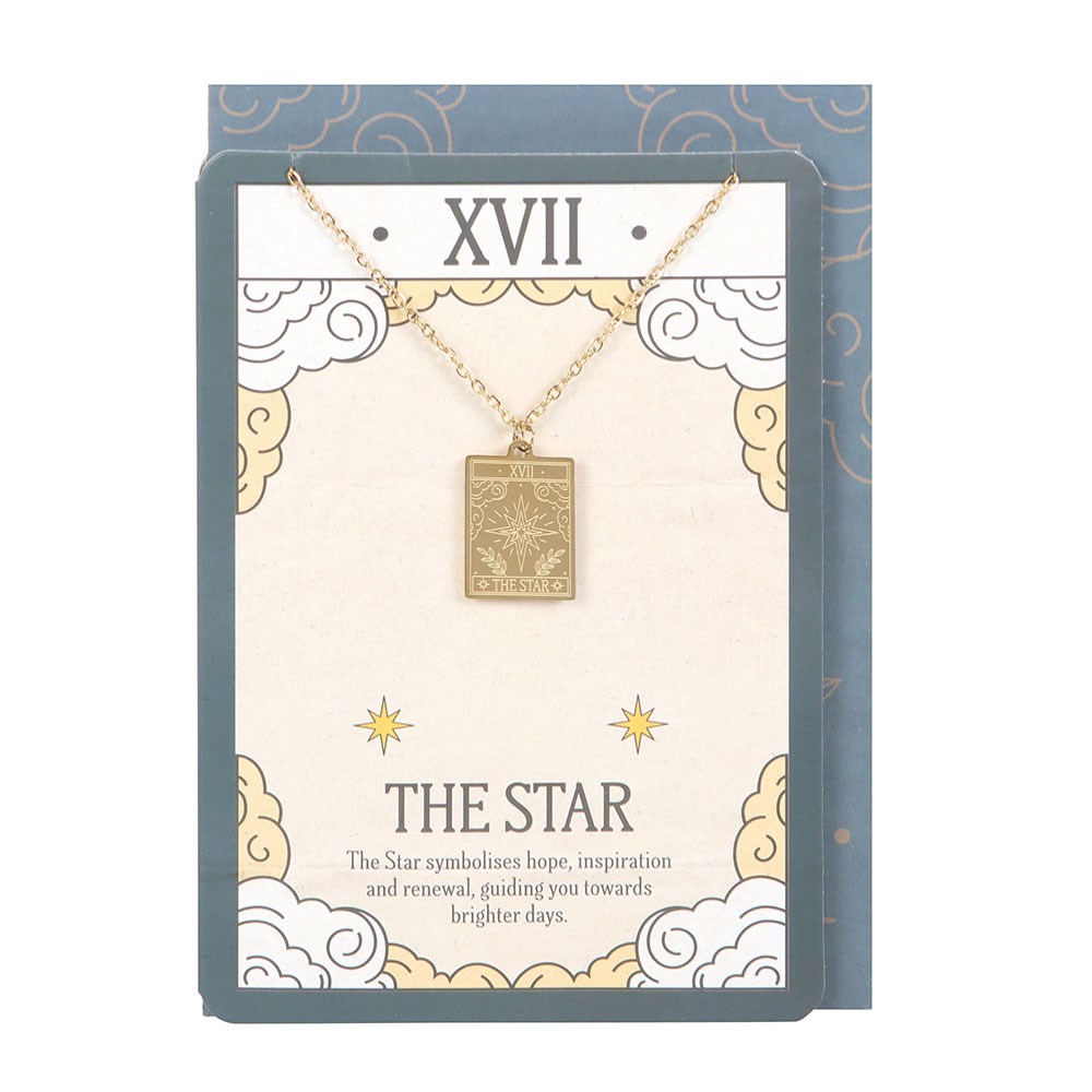 THE STAR VINTAGE TAROT NECKLACE ON GREETING CARD