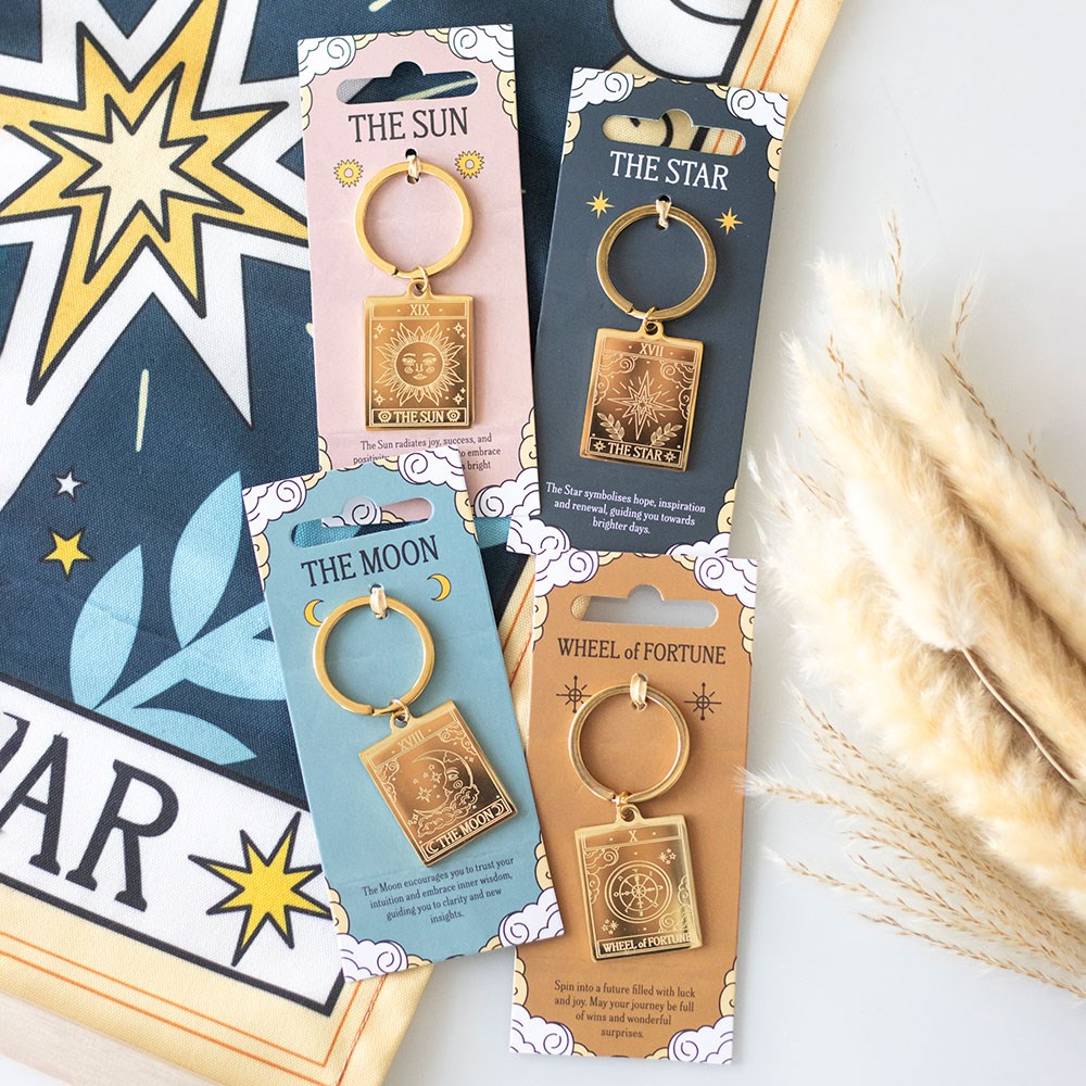 THE WHEEL OF FORTUNE VINTAGE TAROT KEYRING
