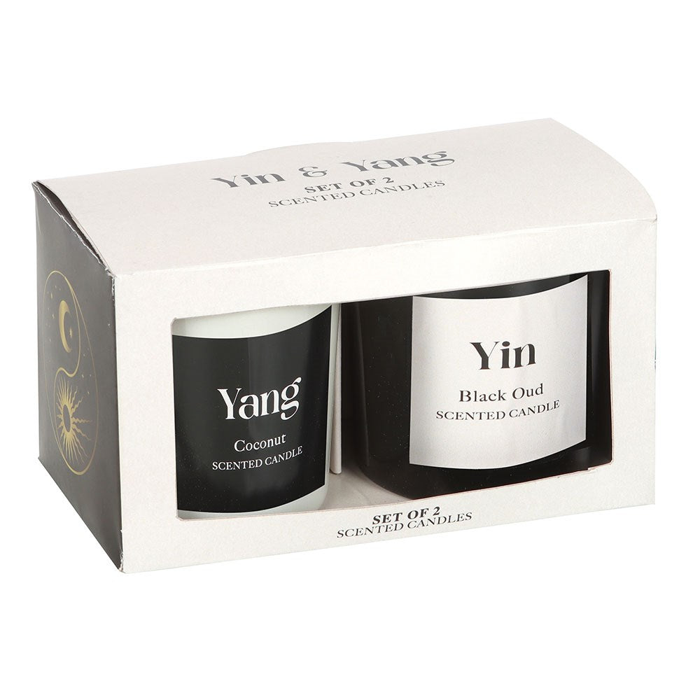 SET OF 2 YIN YANG BLACK OUD AND COCONUT CANDLES