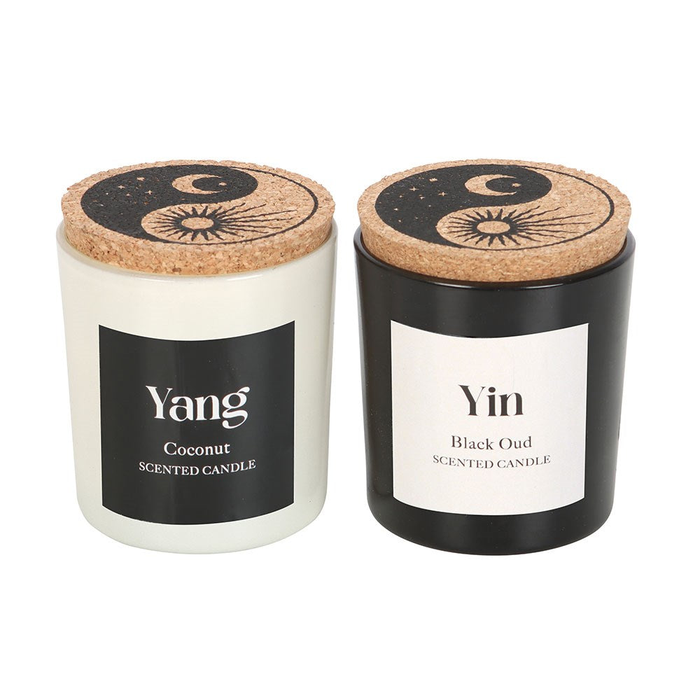 SET OF 2 YIN YANG BLACK OUD AND COCONUT CANDLES