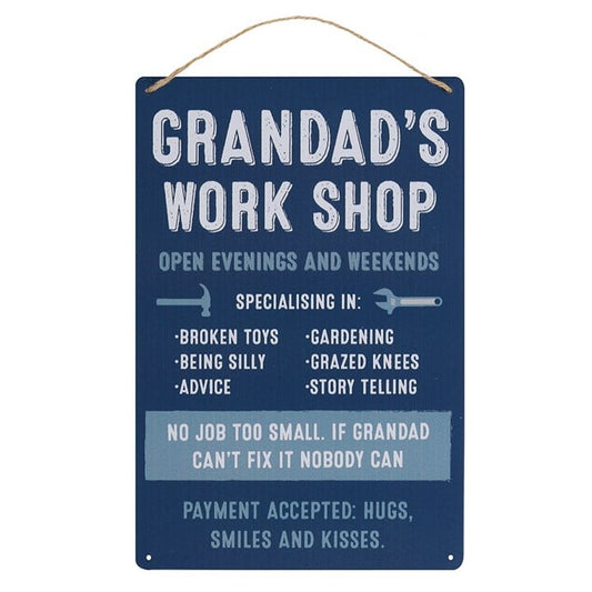 GRANDAD'S WORK SHOP METAL SIGN