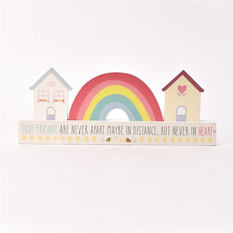 'LOVE LIFE' MANTEL PLAQUE - RAINBOW 25CM