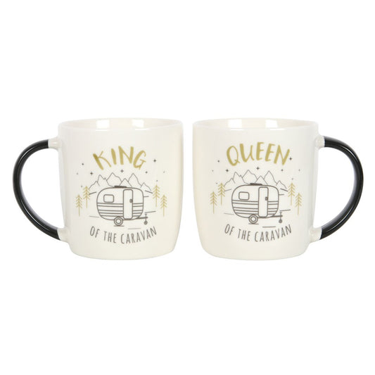 KING AND QUEEN COUPLES CARAVAN MUGS