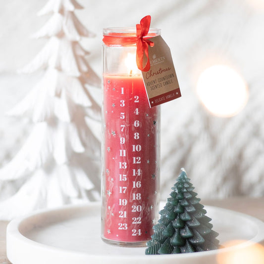 RED VANILLA ADVENT TUBE CANDLE