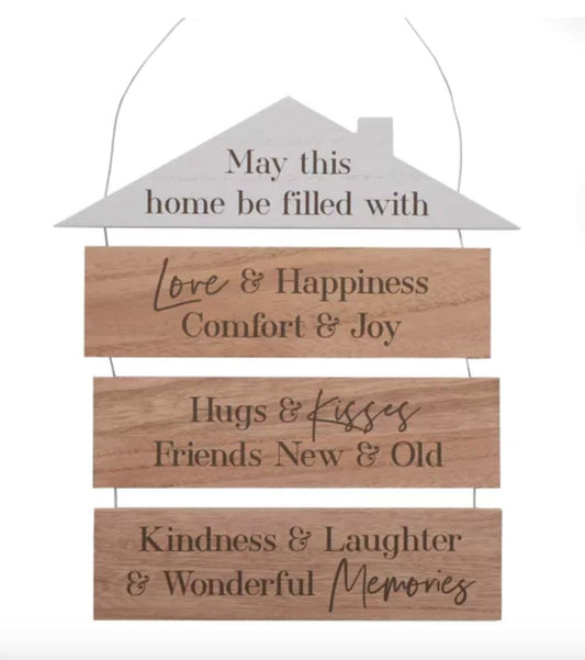 MOMENTS HOUSE HANGING PLAQUE WOOD