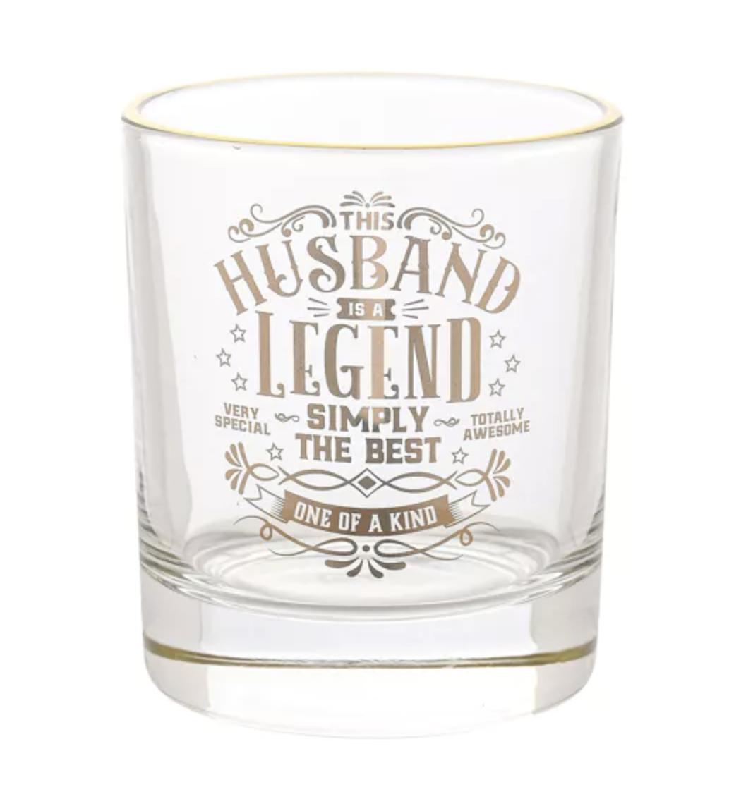 HARVEY MAKIN LEGEND TUMBLER GLASS - THIS HUSBAND