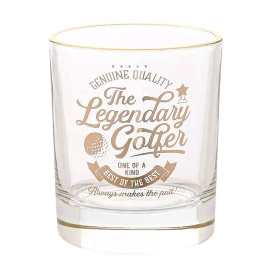 HARVEY MAKIN LEGEND TUMBLER GLASS - GOLFER