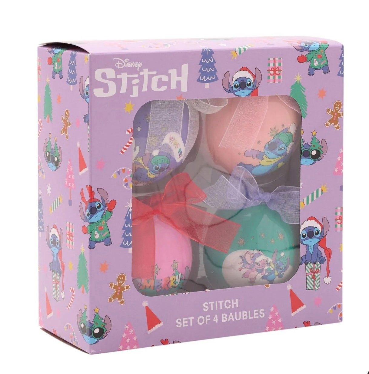 DISNEY STITCH SET OF 4 BAUBLES