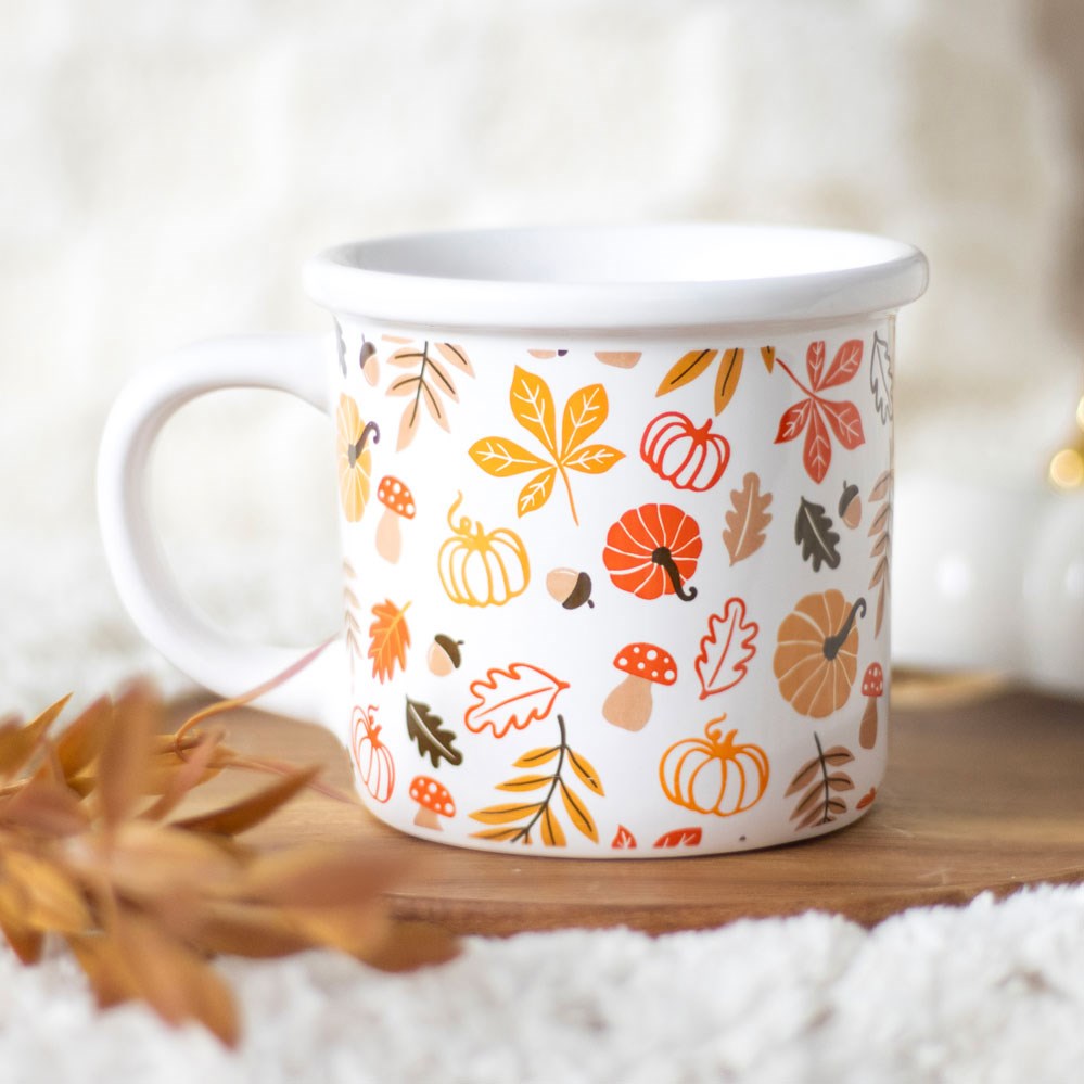 AUTUMN LEAVES AND PUMPKINS MUG