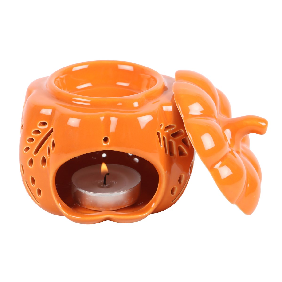 ORANGE AUTUMN LEAVES PUMPKIN OIL BURNER