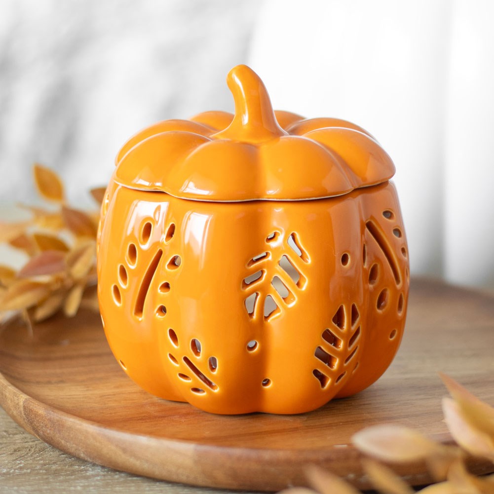 ORANGE AUTUMN LEAVES PUMPKIN OIL BURNER