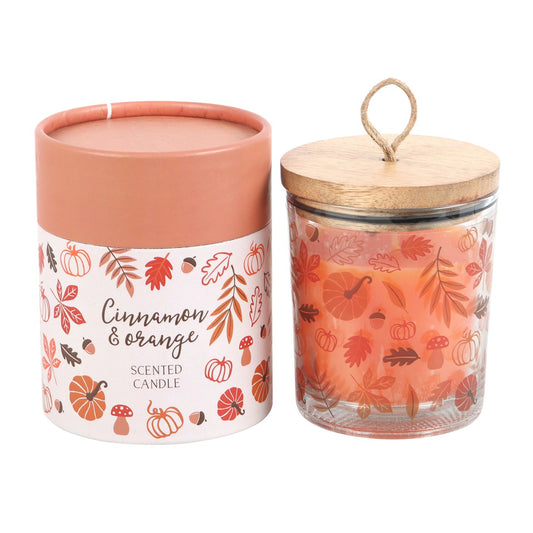 AUTUMN LEAVES CINNAMON & ORANGE CANDLE