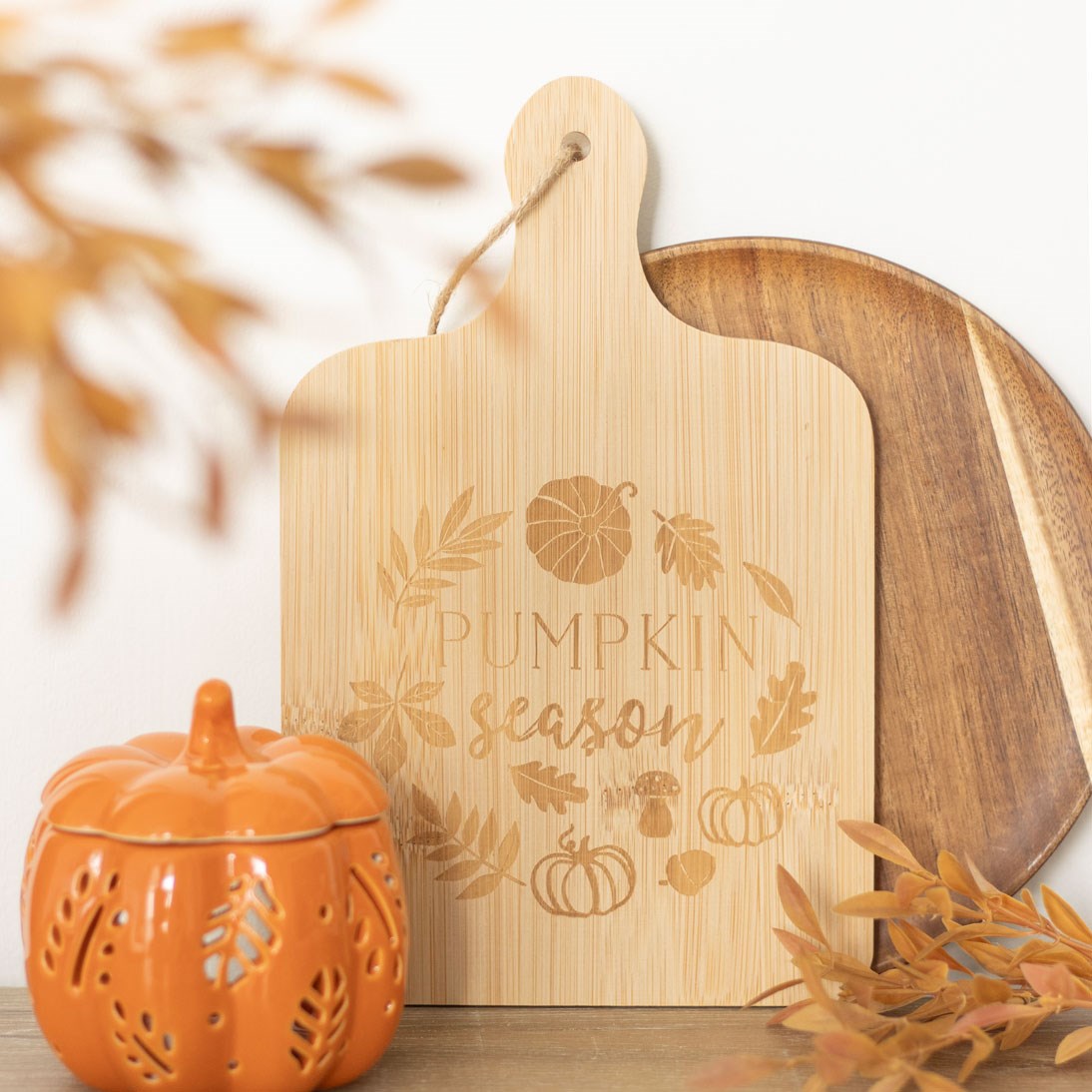 PUMPKIN SEASON BAMBOO SERVING BOARD