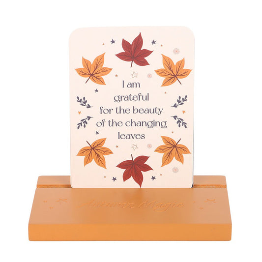 AUTUMN MAGIC AFFIRMATION CARDS WITH WOODEN STAND