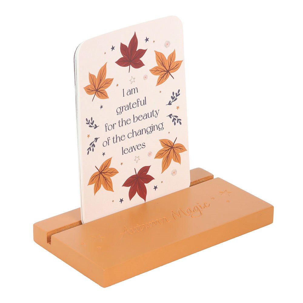 AUTUMN MAGIC AFFIRMATION CARDS WITH WOODEN STAND