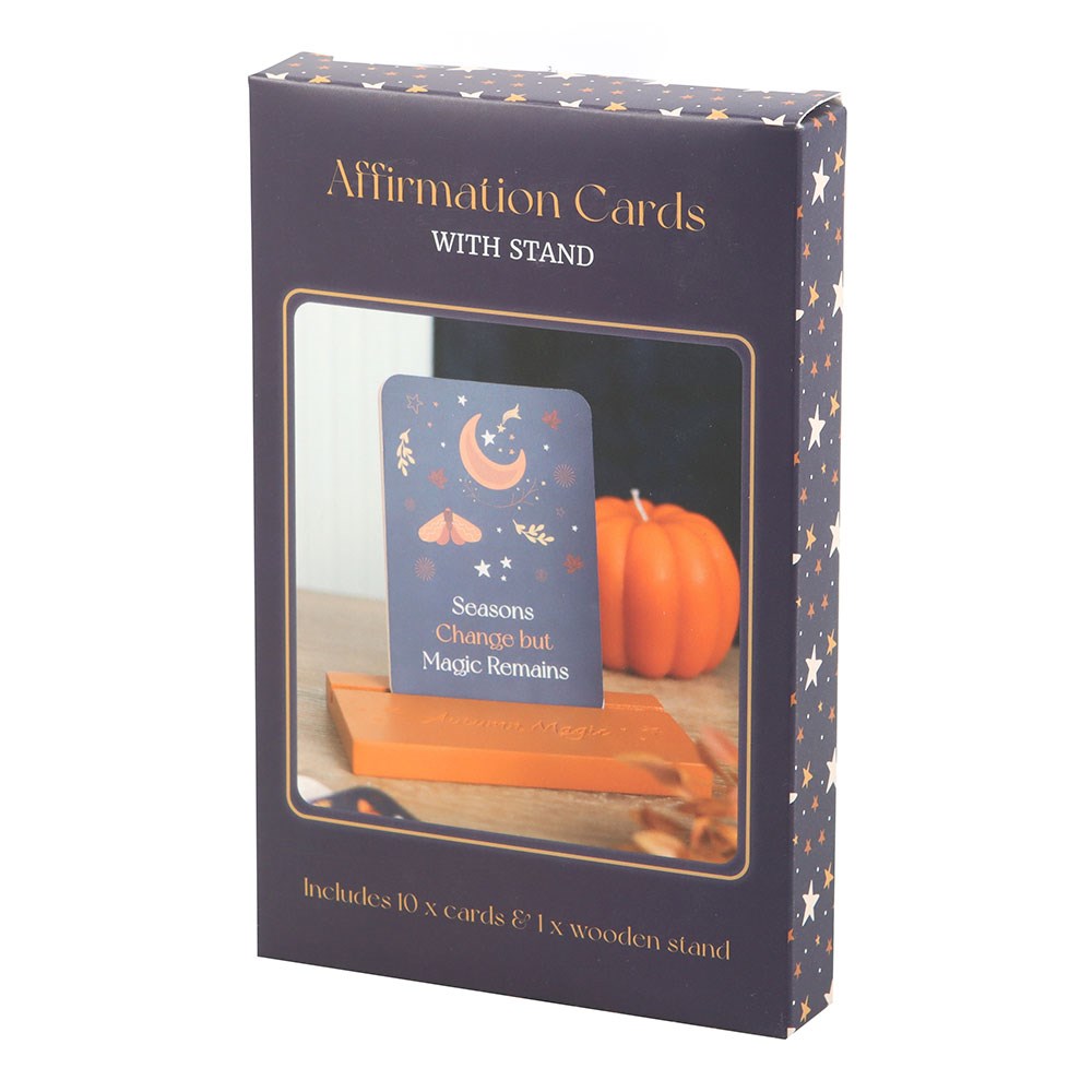 AUTUMN MAGIC AFFIRMATION CARDS WITH WOODEN STAND