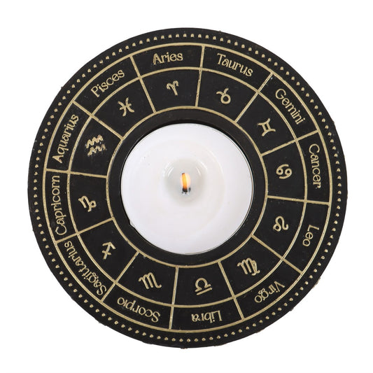 ASTROLOGY WHEEL TEALIGHT CANDLE HOLDER