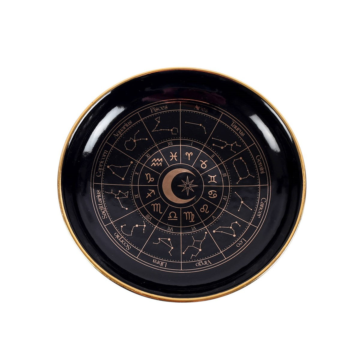 BLACK ASTROLOGY WHEEL TRINKET DISH