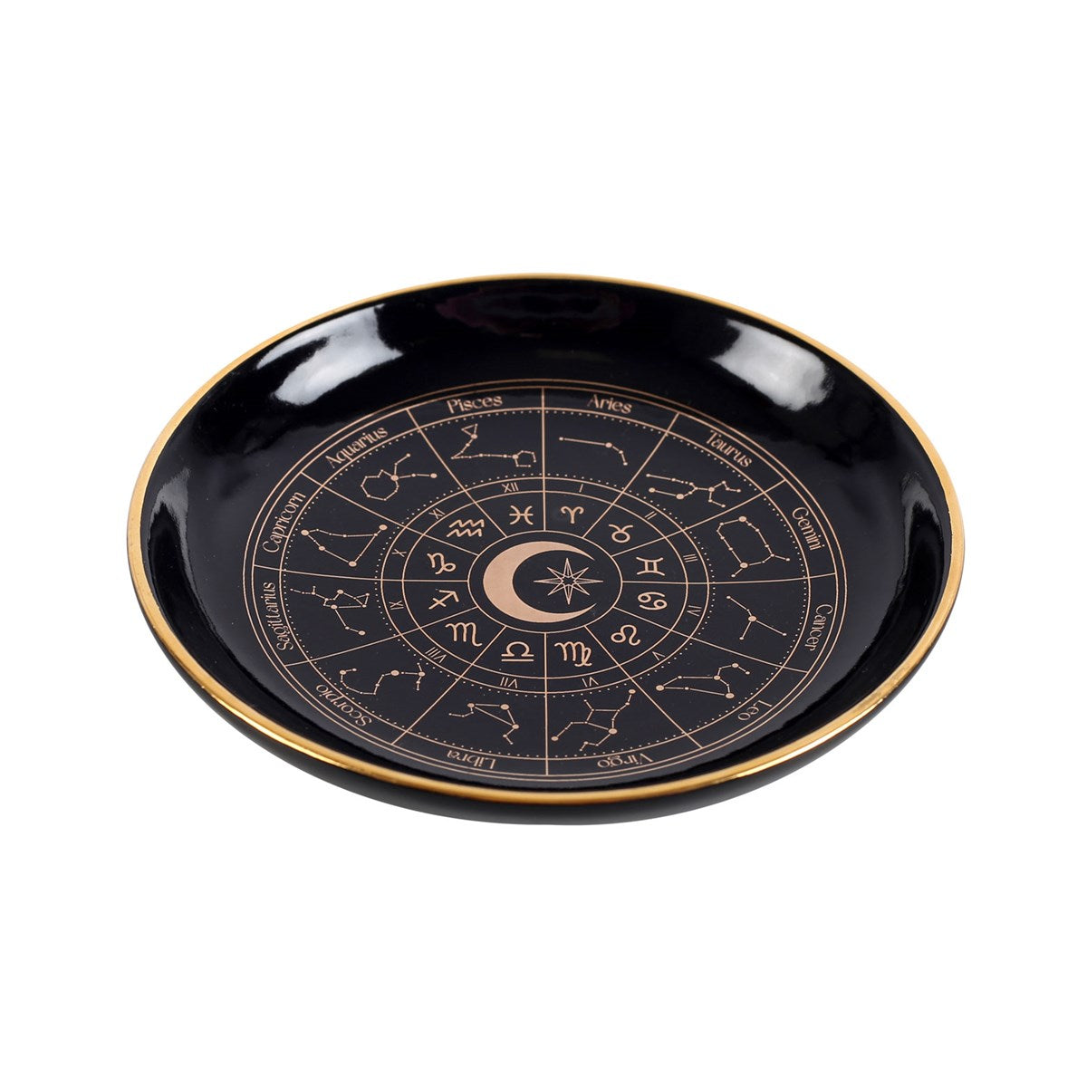 BLACK ASTROLOGY WHEEL TRINKET DISH