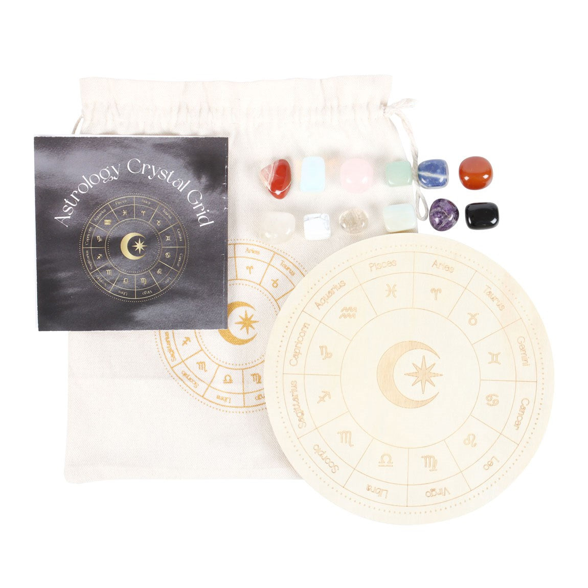 ASTROLOGY WHEEL CRYSTAL GRID SET