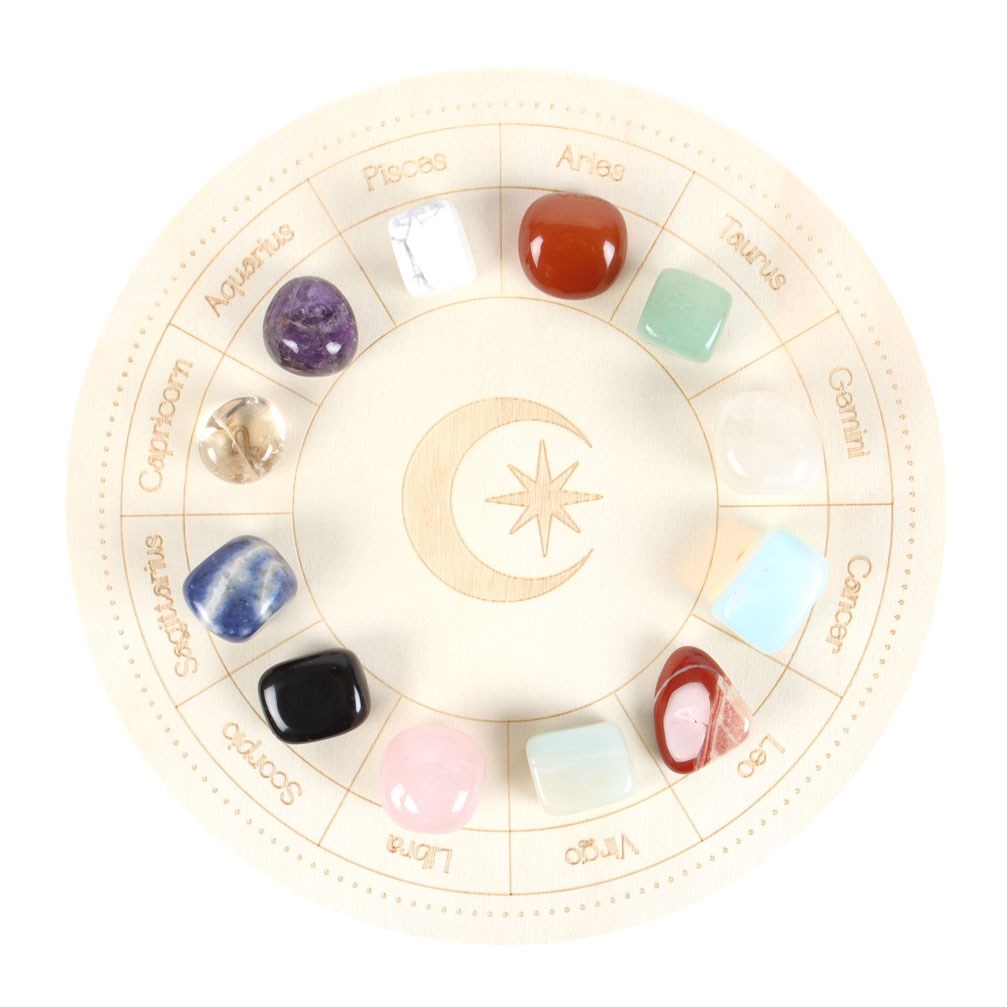 ASTROLOGY WHEEL CRYSTAL GRID SET