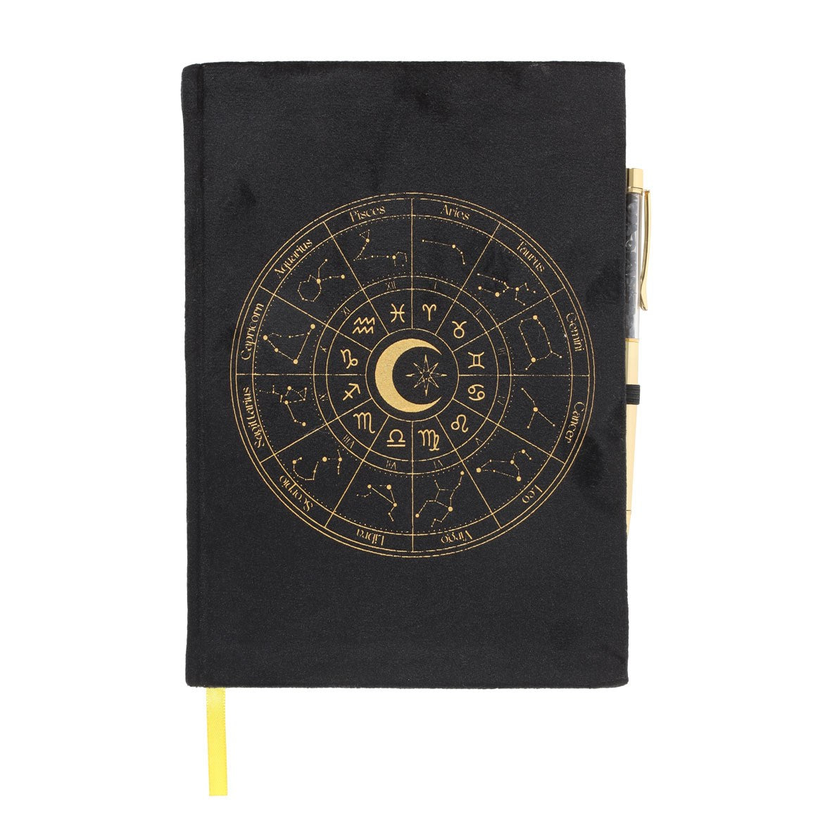 ASTROLOGY WHEEL JOURNAL WITH BLACK OBSIDIAN PEN