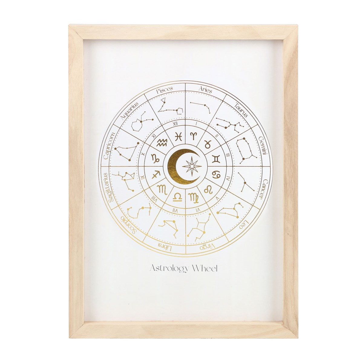 OFF WHITE ASTROLOGY WHEEL FRAMED WALL ART PRINT