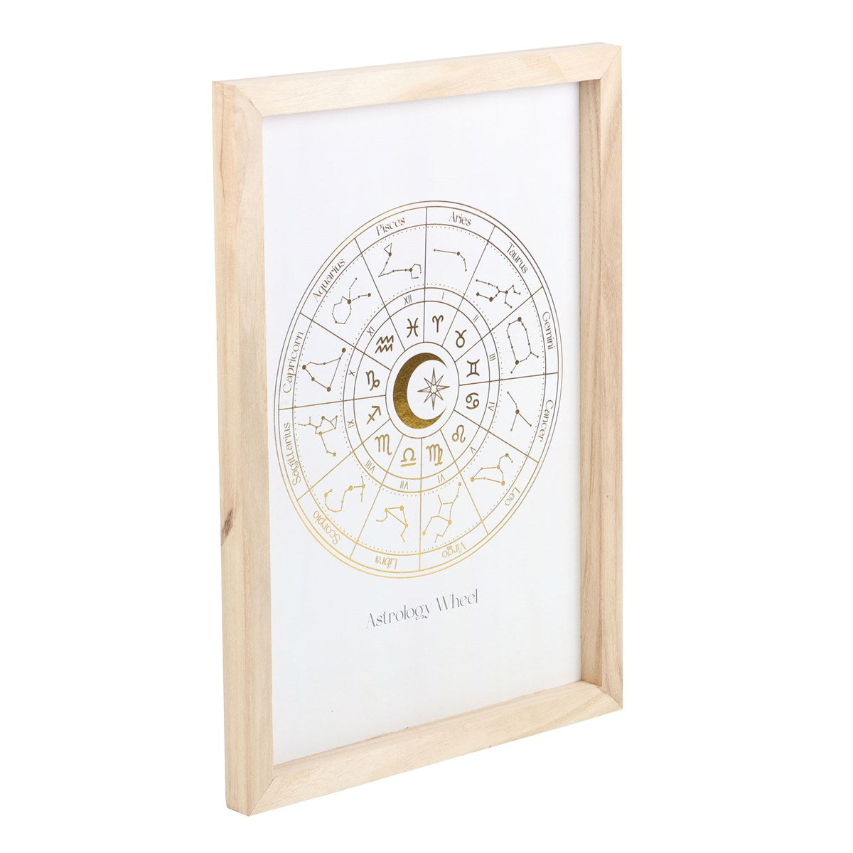 OFF WHITE ASTROLOGY WHEEL FRAMED WALL ART PRINT