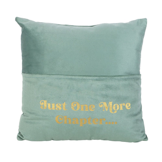 JUST ONE MORE CHAPTER CUSHION WITH BOOK POCKET