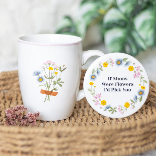 IF MUMS WERE FLOWERS FLORAL MUG & COASTER SET