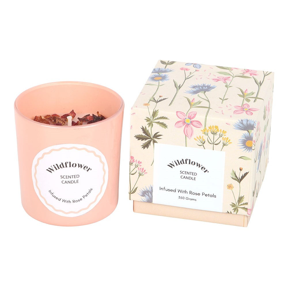 WILDFLOWER CANDLE WITH ROSE PETALS