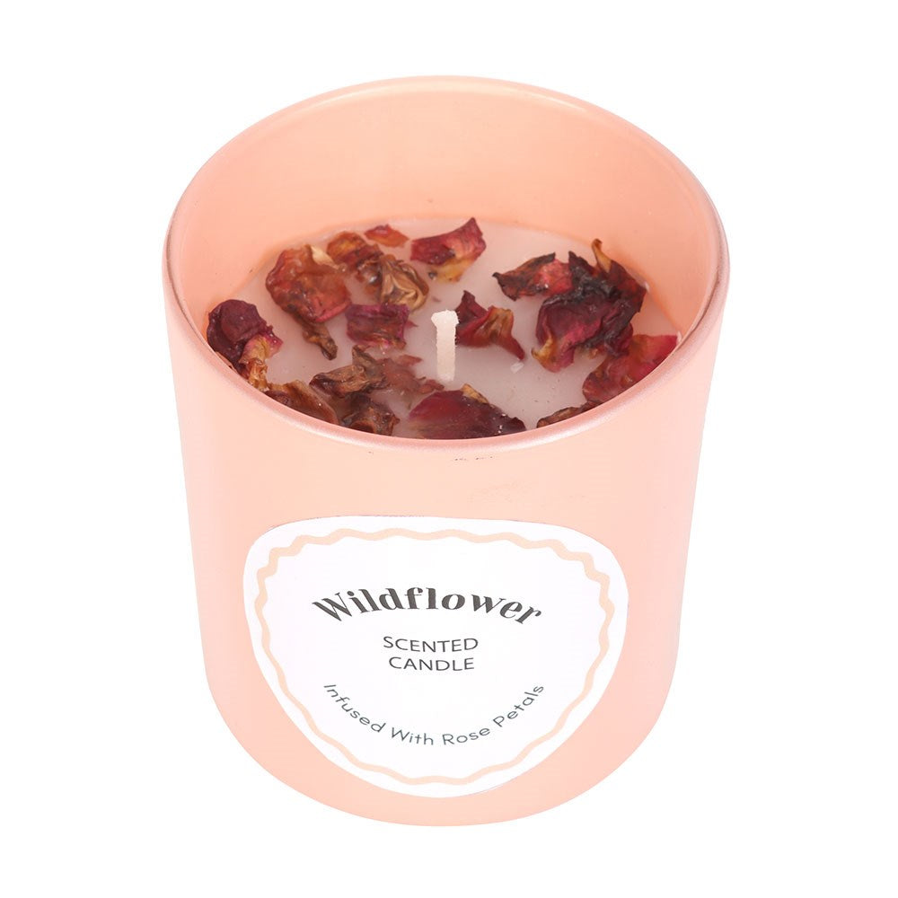 WILDFLOWER CANDLE WITH ROSE PETALS