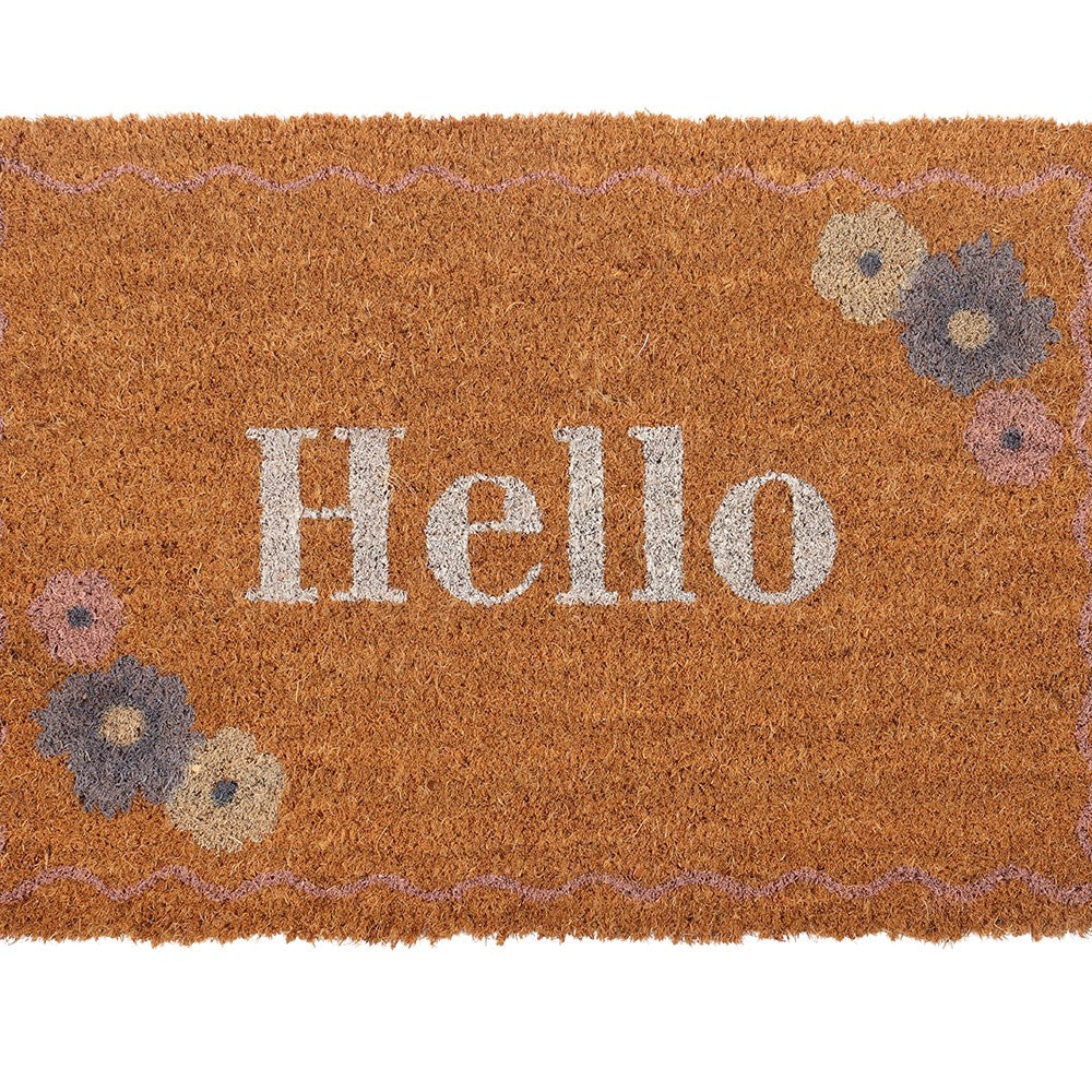 NATURAL FLORAL HELLO DOORMAT