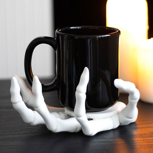 SKELETON HAND COASTER AND CANDLE HOLDER