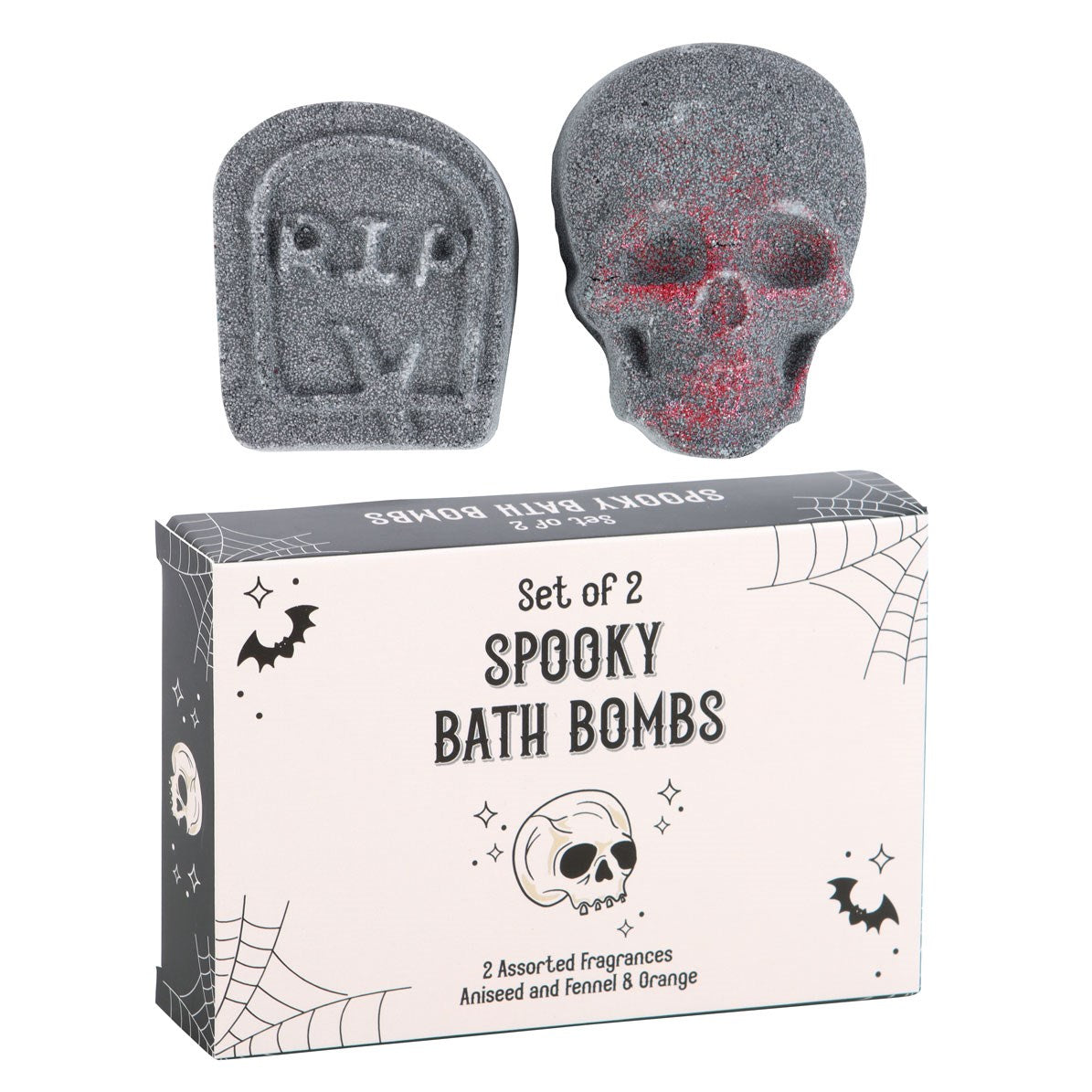 SET OF 2 SPOOKY ANISEED, FENNEL & ORANGE BATH BOMBS