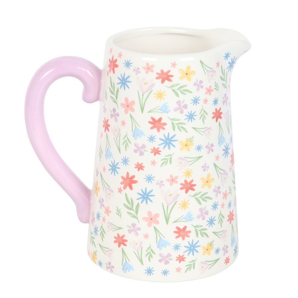 SPRING FLORAL PRINT CERAMIC FLOWER JUG