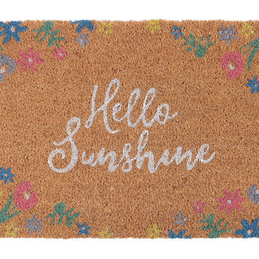 NATURAL FLORAL HELLO SUNSHINE DOORMAT