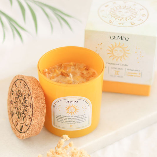 GEMINI LAVENDER & CEDARWOOD GEMSTONE ZODIAC CANDLE