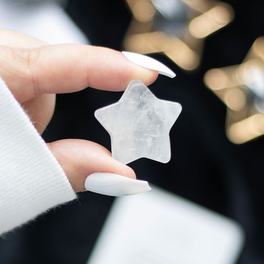 CLEAR QUARTZ CRYSTAL STAR IN A BAG