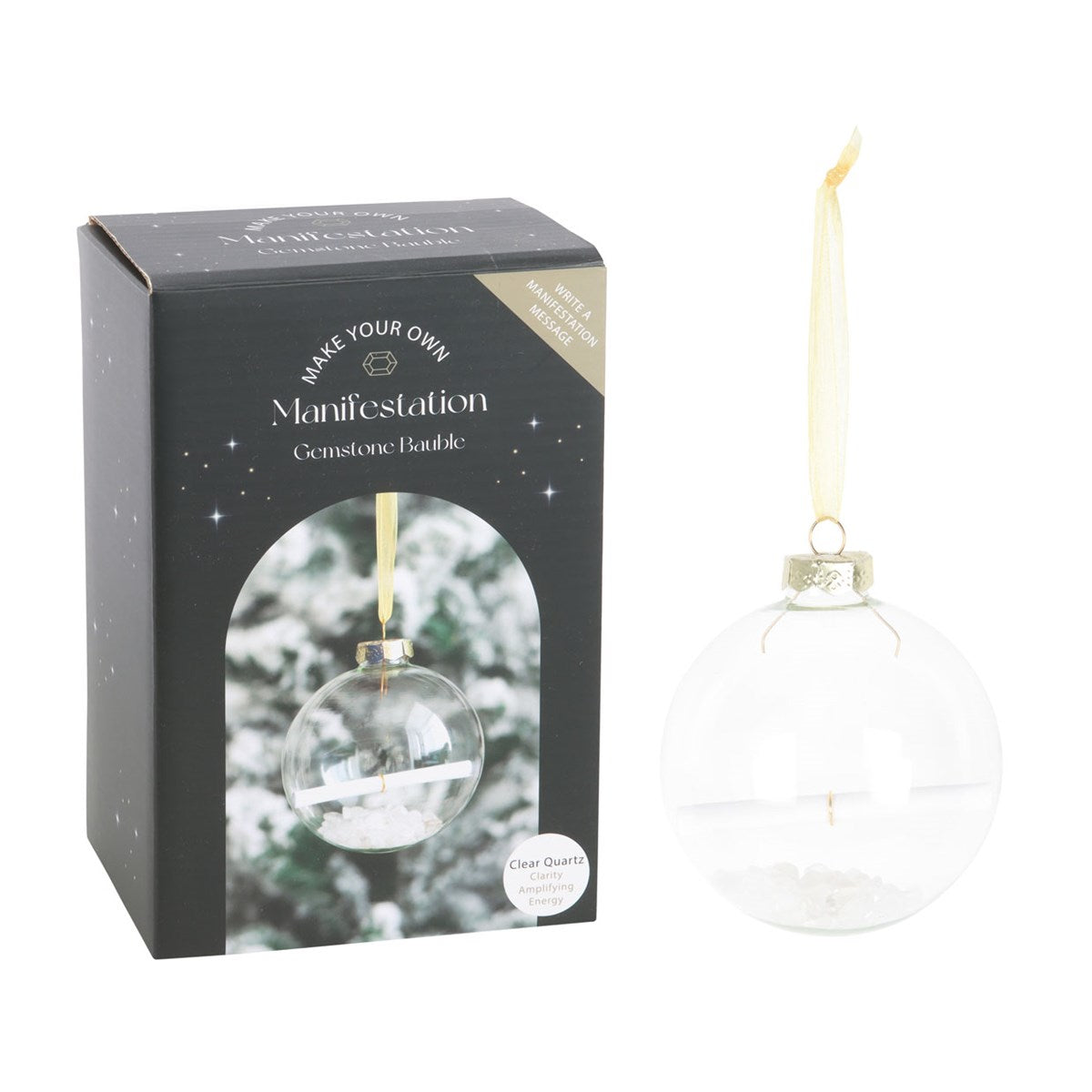 CLEAR QUARTZ MANIFESTATION CHRISTMAS BAUBLE KIT