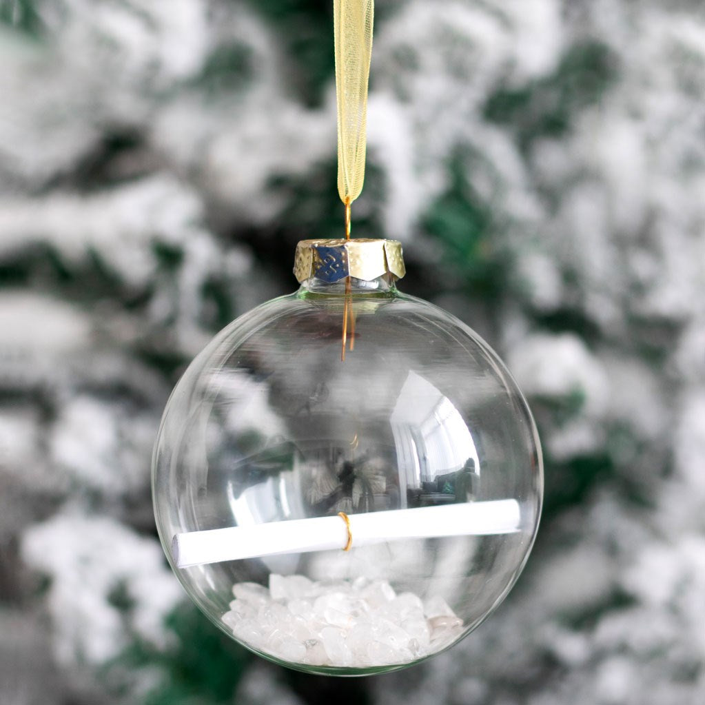 CLEAR QUARTZ MANIFESTATION CHRISTMAS BAUBLE KIT