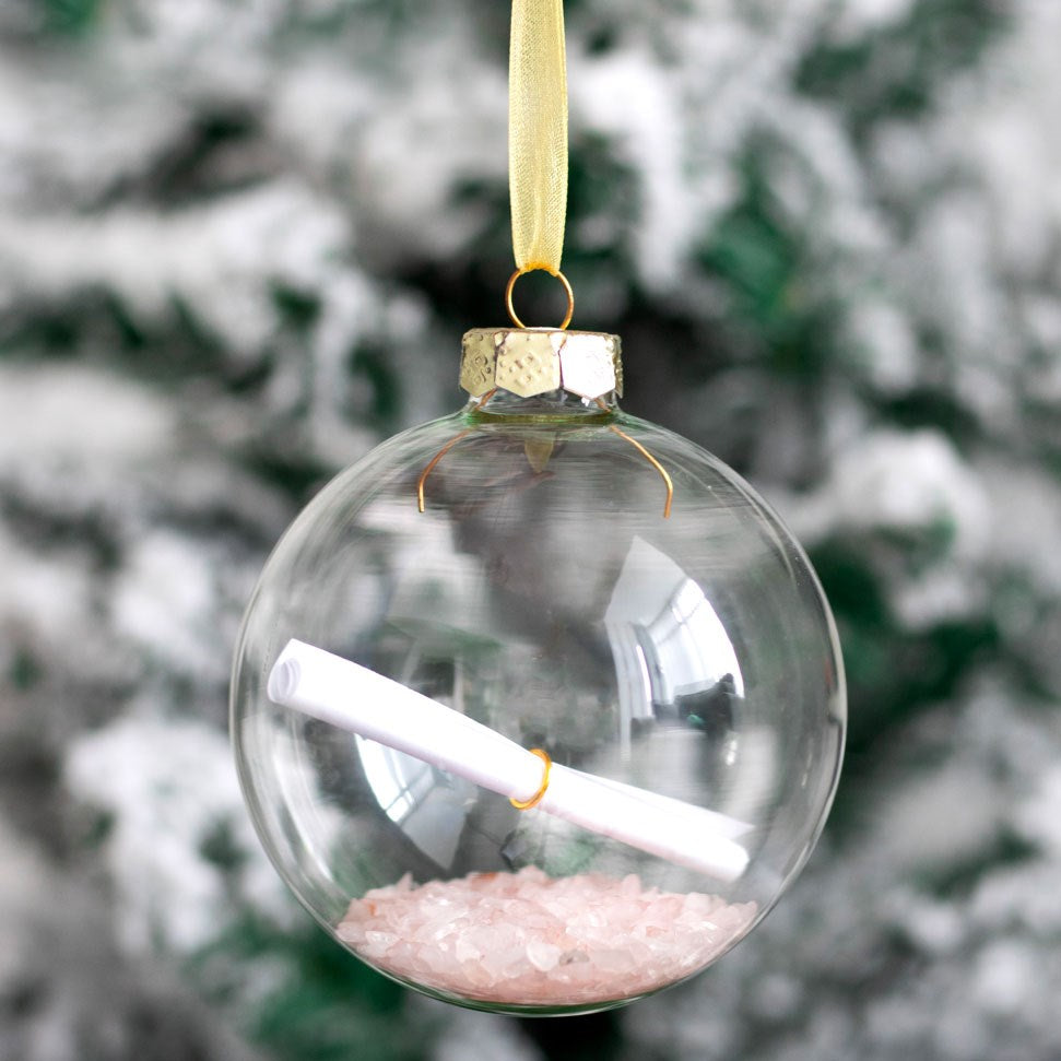 ROSE QUARTZ MANIFESTATION CHRISTMAS BAUBLE KIT