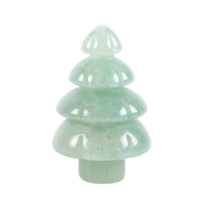 GREEN AVENTURINE CRYSTAL CHRISTMAS TREE IN A BAG