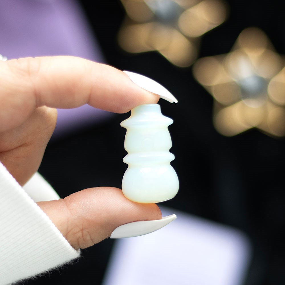 OPALITE CRYSTAL SNOWMAN IN A BAG