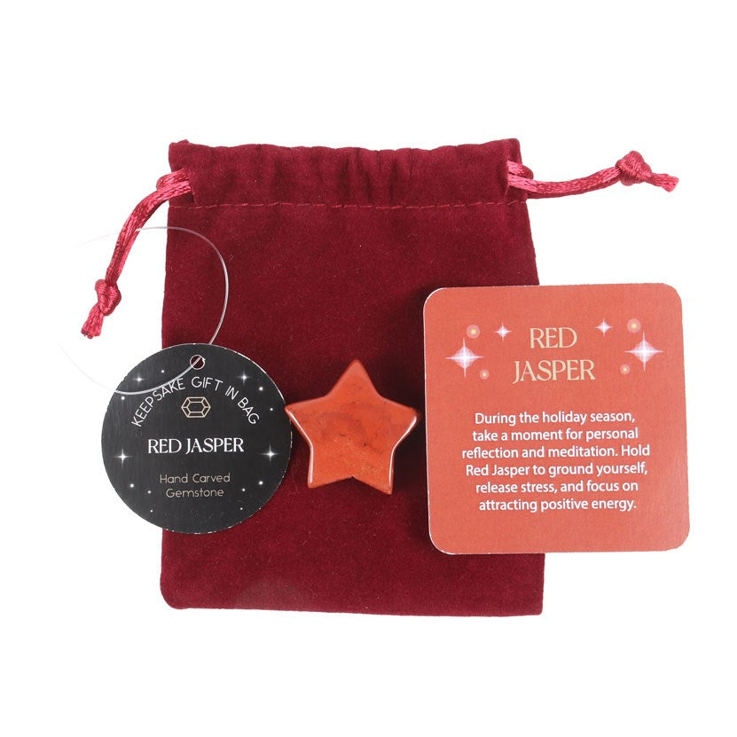 RED JASPER CRYSTAL STAR IN A BAG