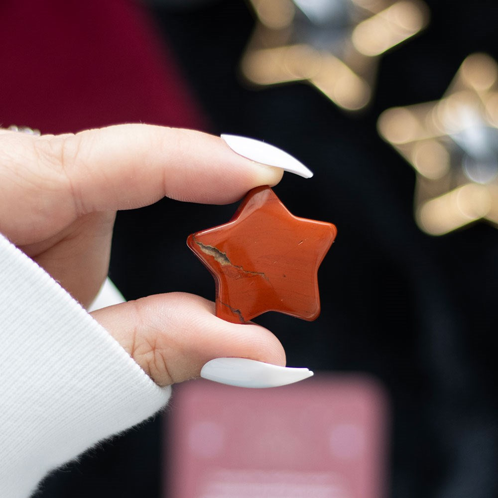 RED JASPER CRYSTAL STAR IN A BAG